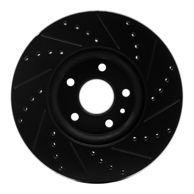 Ford Special Service Police Sedan Brake Rotor (1) - Front Left - R1 Concepts - Drilled & Slotted - Black - `13-`20